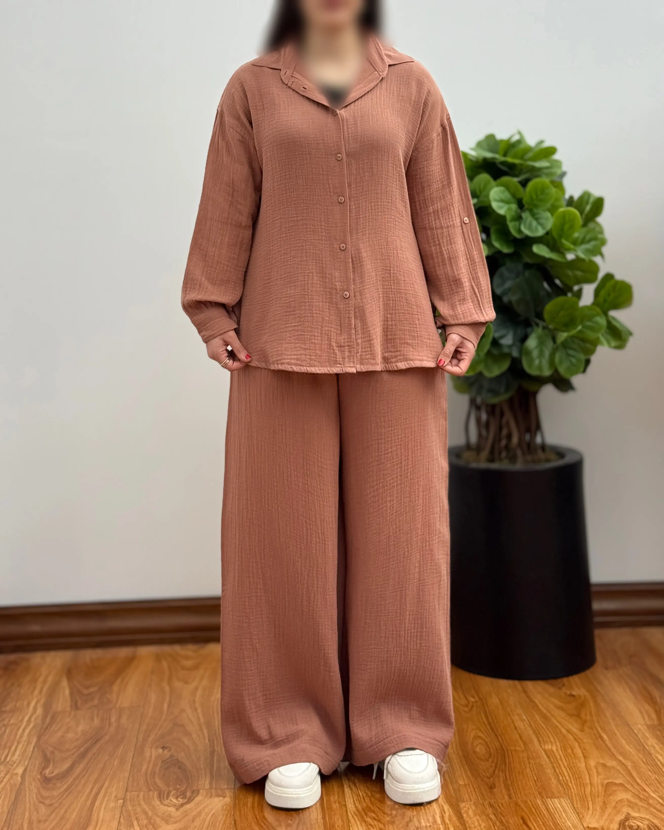 ست شومیز شلوار نخ پنبه